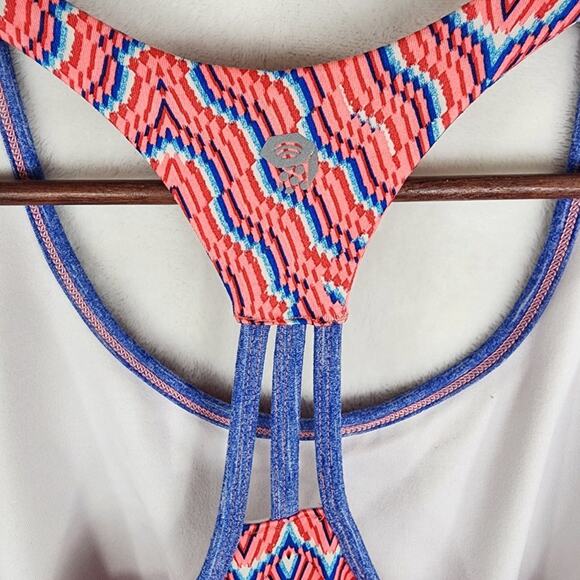 Mountain Hardwear Tank Top XL Mighty Activa Pink Printed Racerback w/ Shelf Bra - Picture 4 of 7